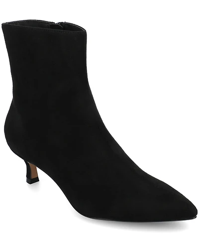 Journee Collection Women's Arely Kitten Heel Pointed Toe Dress Booties