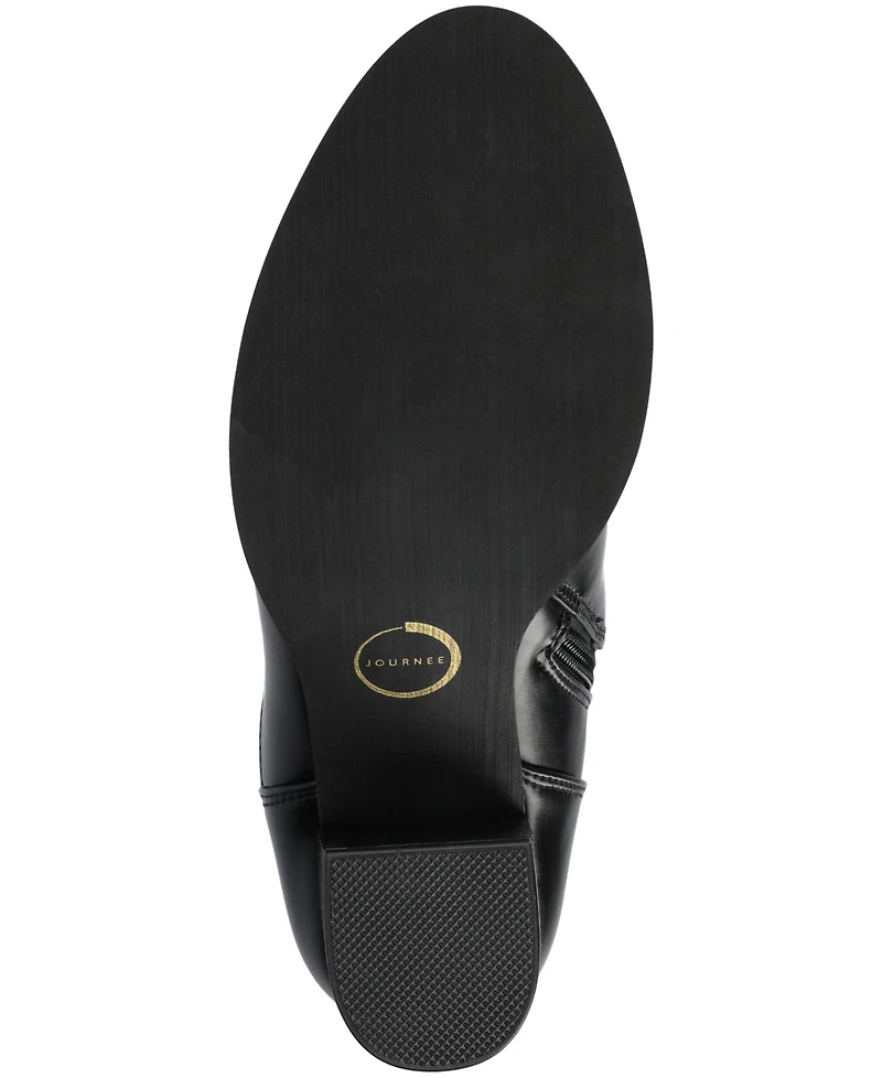 Journee Collection Women's Kaison Extra Wide Calf Stacked Heel Over The Knee Boots