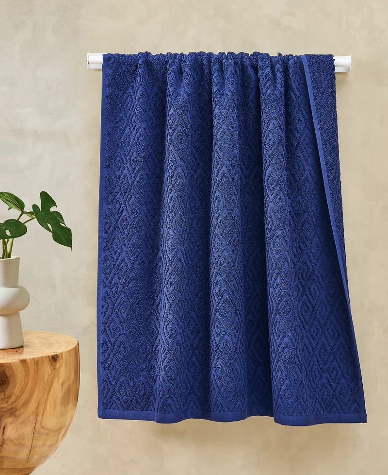 John Robshaw Maze Solid Texture Cotton Bath Towel, 54" x 32"
