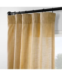 Rustic Weave Linen Curtains (2 Panels) Sheer Window Panel Set, Rod Pocket Curtains