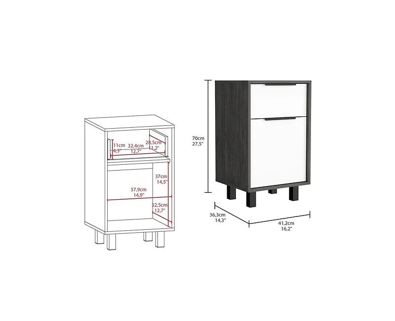 Stylish Contemporary Nightstand in Smokey Tone for Bedroom Storage