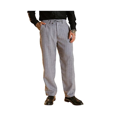 Campus Sutra Men's Coin Grey Pinstriped Chino Trousers