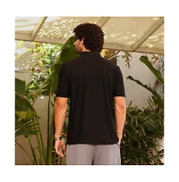 Campus Sutra Men's Onyx Black Seamless Cuboid Polo T-Shirt