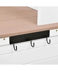 Fir Wood Potting Bench with Hutch & Shelves