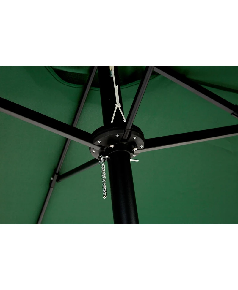14.8 Ft Double Sided Outdoor Umbrella Rectangular Large with Crank ( Dark green)