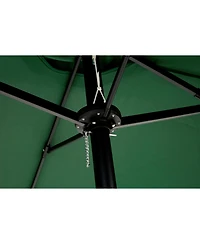 14.8 Ft Double Sided Outdoor Umbrella Rectangular Large with Crank ( Dark green)