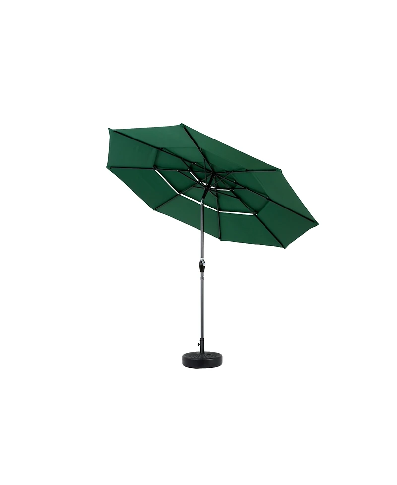 9ft 3-Tier Auto-Tilt Patio Umbrella - Dark Green (Base Not Incl.)