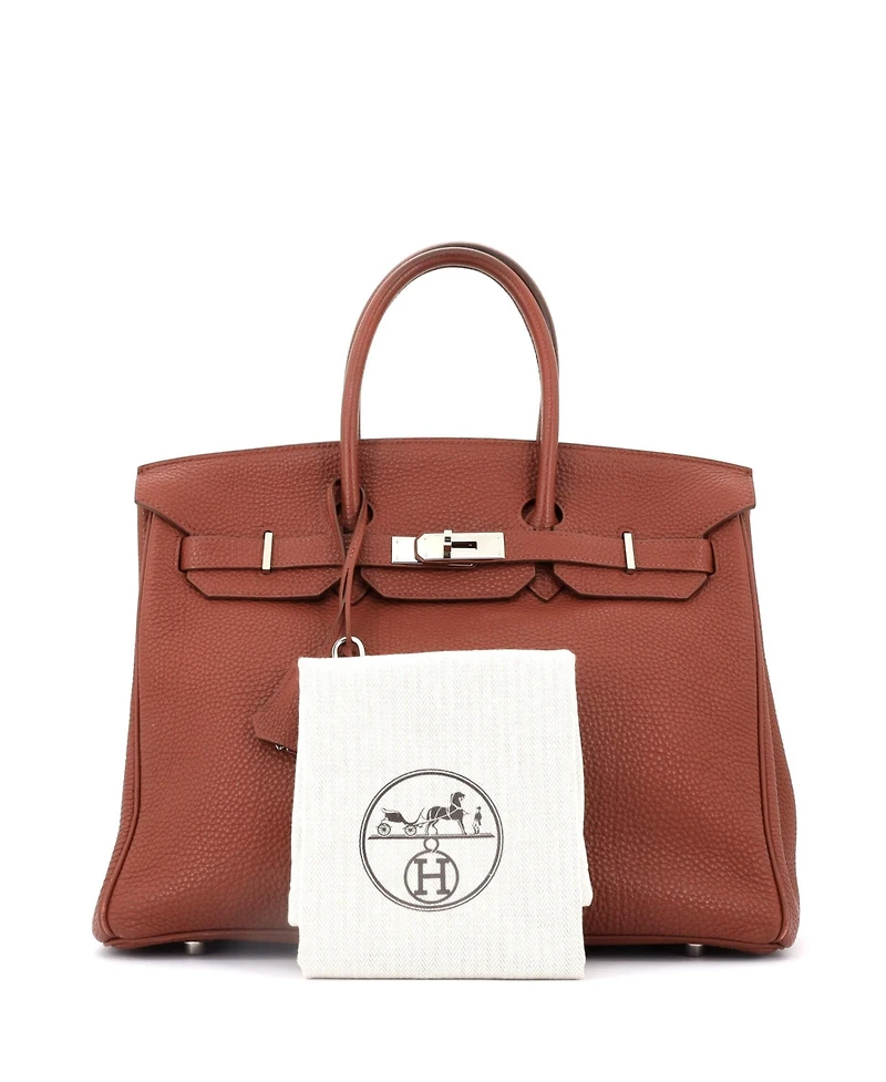 Pre-Owned Hermes Birkin 35 Handbag Togo with Palladium Hardware