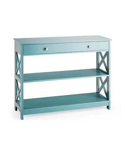 Console Table 3-Tier with Drawer and Storage Shelves