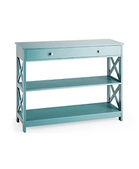 Console Table 3-Tier with Drawer and Storage Shelves