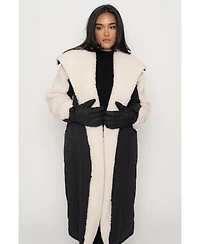 Jluxlabel Women's Contrast Sherpa Coat