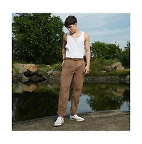 Campus Sutra Men's Chocolate Brown Veined Tailored Trousers