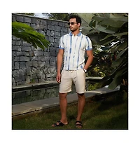 Campus Sutra Men's Powder Blue & Daisy White Tie-Dye Tactile Polo T-Shirt