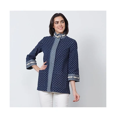 Etcetera Women's Fishnet Jacquard Denim Coat Marseille
