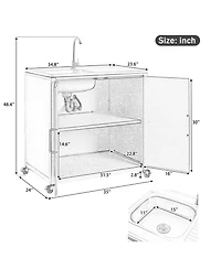 Outdoor Kitchen Sink Station with Cabinet
