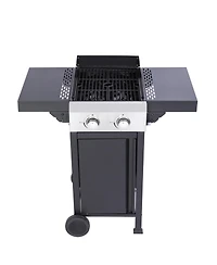 2-Burner Propane Bbq Grill with Pizza Box & Foldable Table