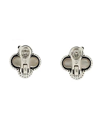 Pre-Owned Van Cleef & Arpels Vintage Alhambra Earrings 18K White Gold and Mother of Pearl