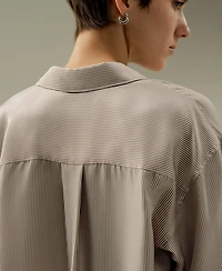 Lilysilk Women's Pinstriped Oversized Silk Shirt