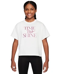 Nike Big Girls Sportswear Time to Shine Graphic Cotton T-Shirt
