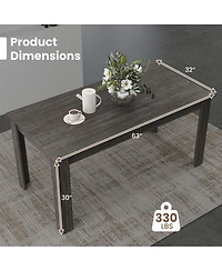 63 Inch Rectangular Modern Dining Kitchen Table