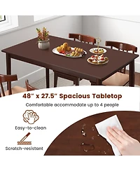 48 Inches Mid Century Dining Table for 4 with Rubber Wood Legs