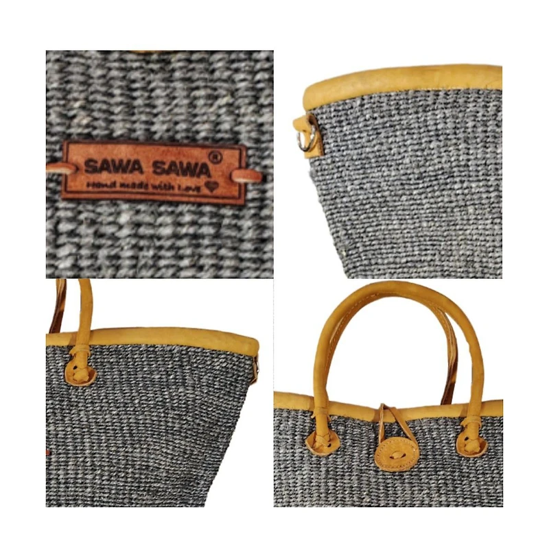 Ash Wisdom Handmade Sisal Straw Basket Tote Bag