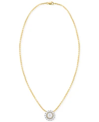 Forever Grown Diamonds 2-Pc. Set Lab Diamond Halo Pendant Necklace & Matching Stud Earrings (1 ct. t.w.) Sterling Silver or 14k Gold-Plated S