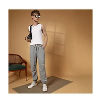 Campus Sutra Men's Coin Grey Parachute Utility Trousers