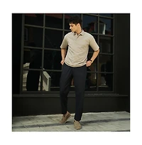 Campus Sutra Men's Sand Beige Scratch-Tactile Polo T-Shirt