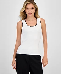 T Tahari Women's Sleeveless Scoop-Neck Knit Top