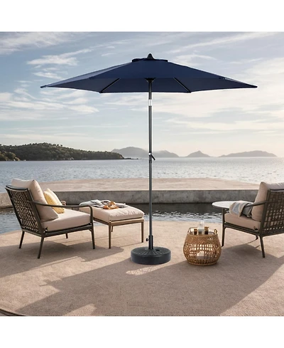 9FT Outdoor Patio Umbrella - Tilt & Crank, Navy Blue