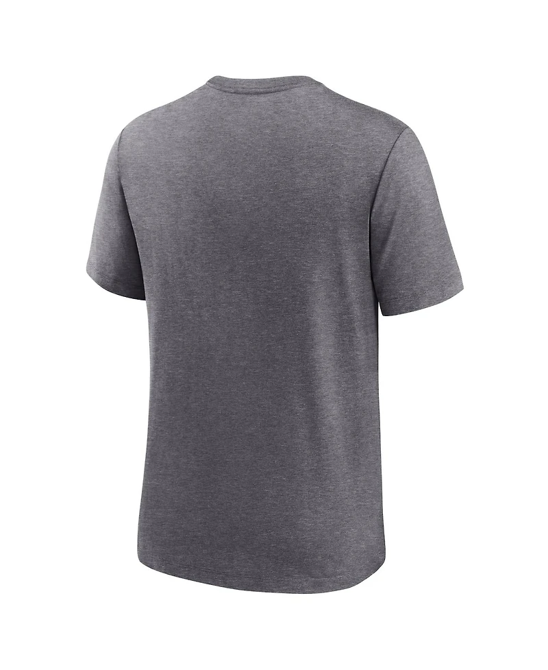 Nike Men's Heather Charcoal New England Patriots Helmet Tri-Blend T-Shirt