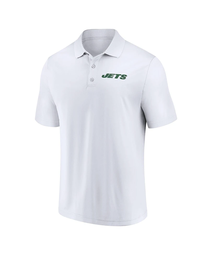 Fanatics Men's White New York Jets Lockup Polo Shirt