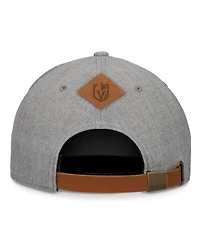 Fanatics Men's Heather Gray Vegas Golden Knights Elements A-Frame Leather Strap Back Hat
