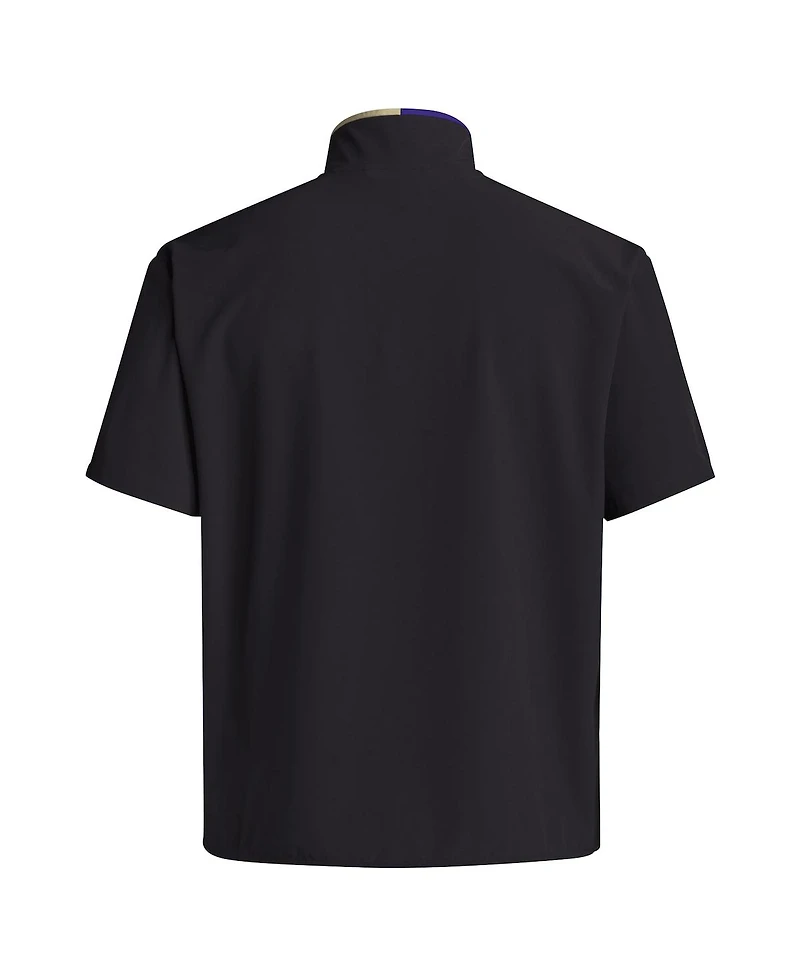 Adidas Men's Black Washington Huskies 2024 Coaches Sideline Half-Zip Short Sleeve Jacket