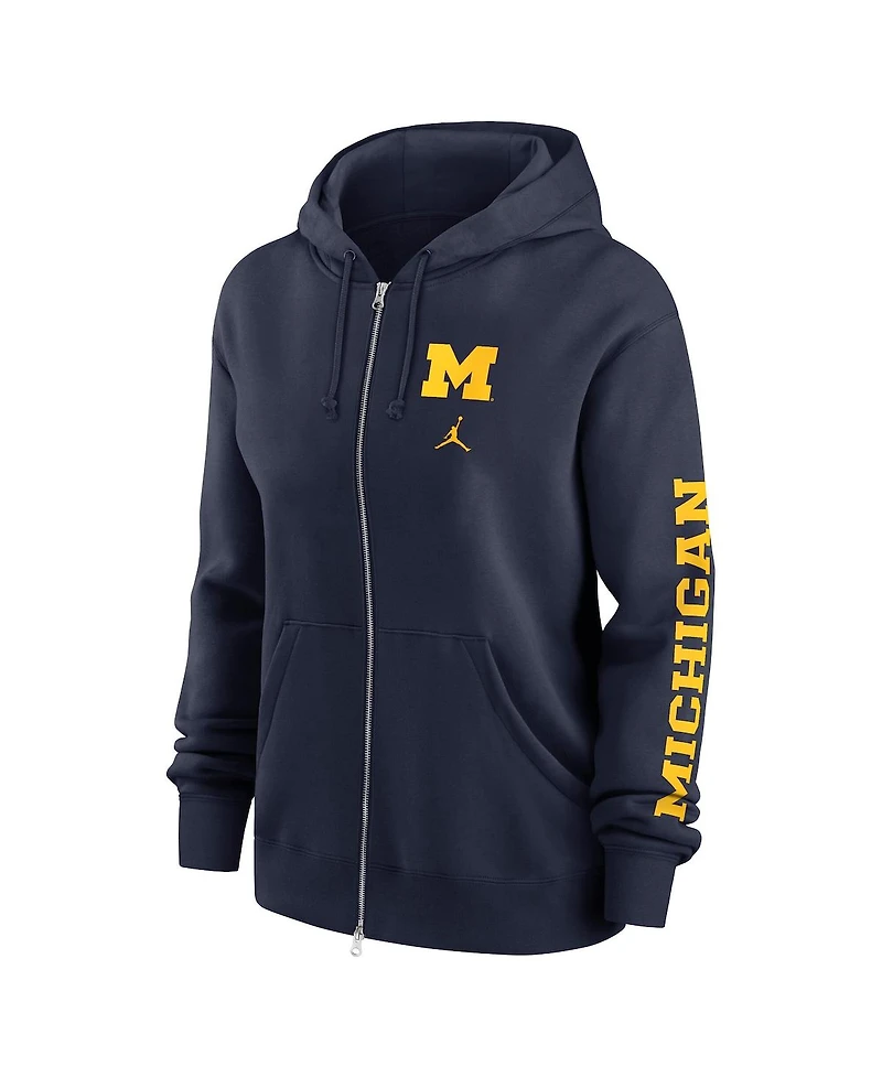 Jordan Women's Navy Michigan Wolverines Phoenix Full-Zip Hoodie