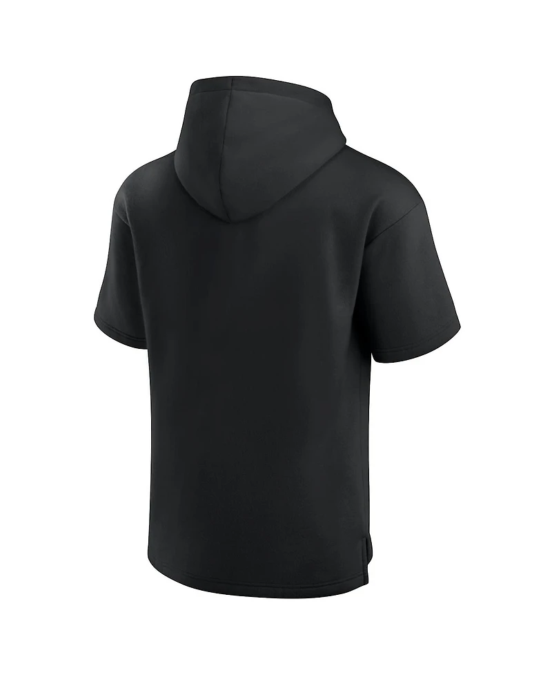 Fanatics Men's Black Pittsburgh Penguins Elements Ready Short Sleeve Pullover Hoodie