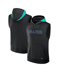 Nike Men's Black Miami Marlins 2025 City Connect Authentic Collection Sleeveless Performance Pullover Hoodie