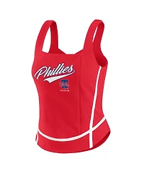 Wear by Erin Andrews Women's Red Philadelphia Phillies Square Neck Tank Top