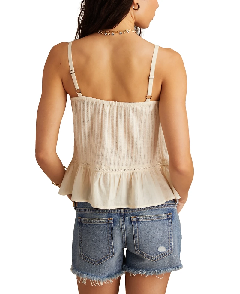 Lucky Brand Women's Embroidered Square-Neck Sleeveless Top