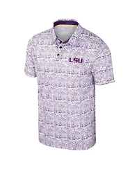 Colosseum Men's Purple Lsu Tigers It's Time Allover Print Polo Shirt