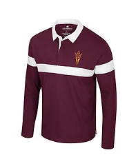 Colosseum Men's Maroon Arizona State Sun Devils Too Cool for School Long Sleeve Polo Shirt