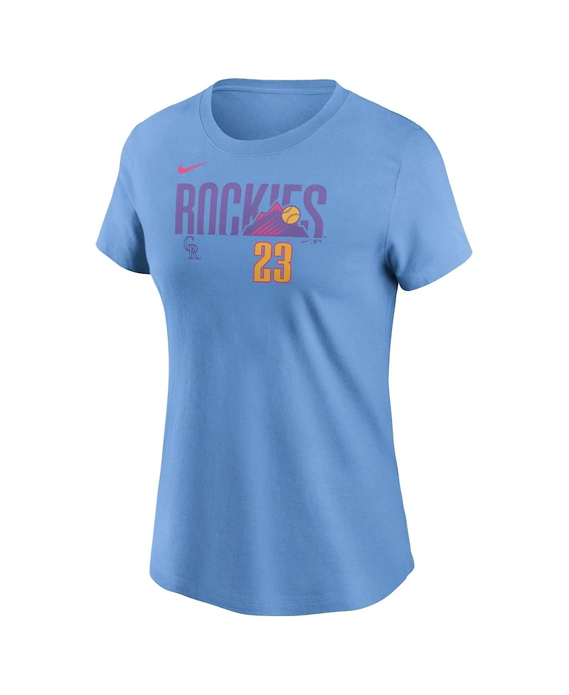 Nike Women's Kris Bryant Light Blue Colorado Rockies 2025 City Connect Fuse Name Number T-Shirt