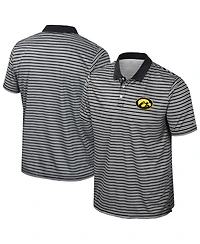 Colosseum Men's Black Iowa Hawkeyes Striped Polo Shirt