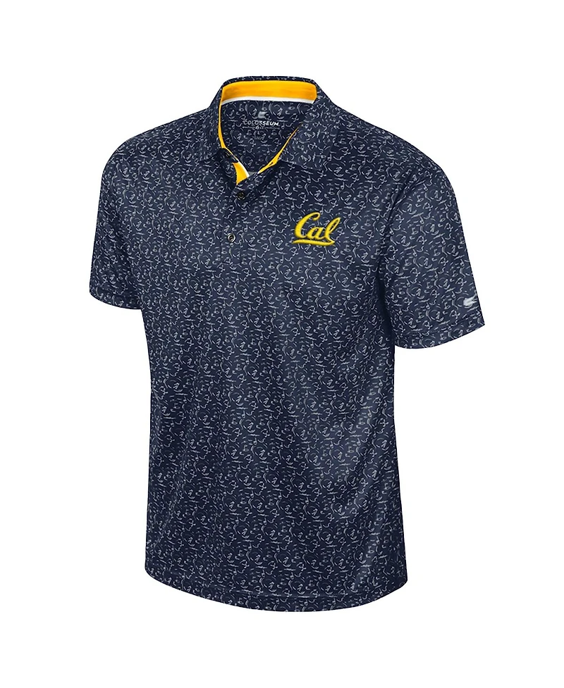 Colosseum Men's Navy Cal Bears Sublimated Golf Polo Shirt