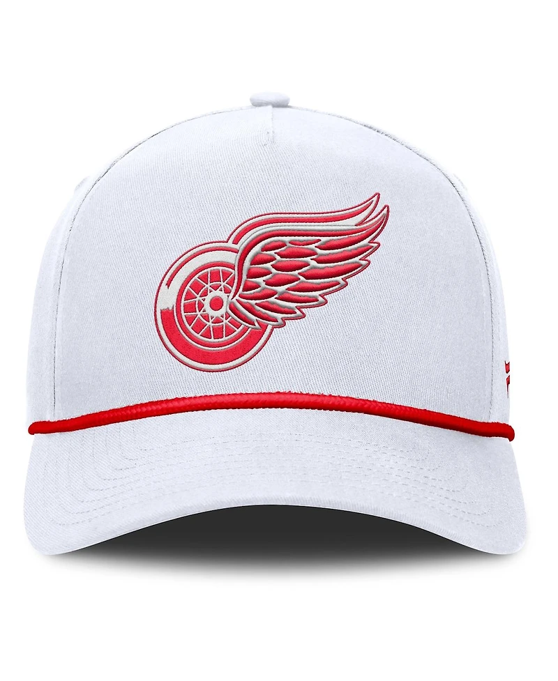 Fanatics Men's White Detroit Red Wings Rope A-Frame Adjustable Hat