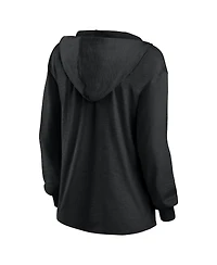 Fanatics Women's Kansas City Chiefs Blackout Slub Hoodie V-Neck Long Sleeve Sweatshirt