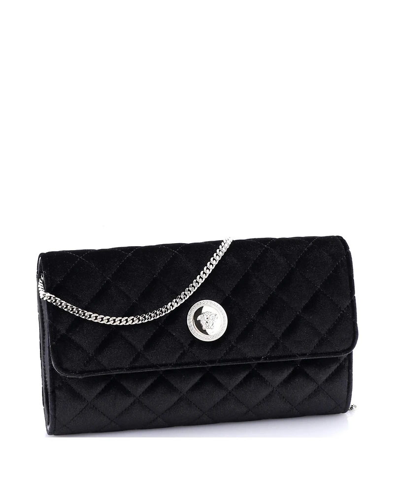 Pre-Owned Versace La Medusa Chain Clutch Quilted Velvet