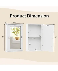 Bathroom Wall Cabinet with Single Mirror Door
