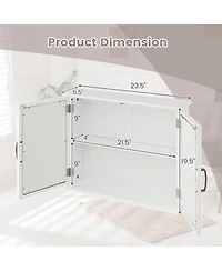 2-Tier Bathroom Wall-Mounted Mirror Storage Cabinet with Handles